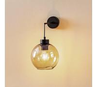 TK Lighting Aplique de pared Cubus, negro/gris humo, cristal, 30 cm de altura, E27