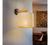 TK Lighting Aplique de pared Deva Nature, textil, madera