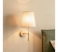 TK Lighting Aplique de pared Elizabeth, color arena/beige, de lino, 39 cm de altura, E27
