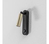 TK Lighting Aplique de pared Enzo Long, negro-dorado, 22 cm, regulable, G9