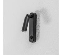 TK Lighting Aplique de pared Enzo Long, negro, metal, 22 cm, regulable, G9