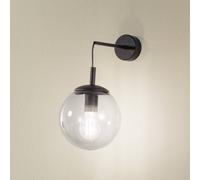 TK Lighting Aplique de pared Esme, gris humo, altura 45 cm, cristal, E27