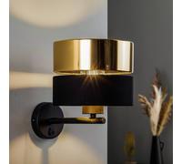 TK Lighting Aplique de pared Hilton, negro/dorado
