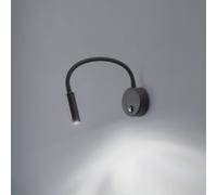 TK Lighting Aplique de pared Lagos, 45 cm, negro, lámpara de lectura, regulable, G9