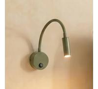 TK Lighting Aplique de pared Lagos, verde oliva/negro, G9, altura 45 cm, metal