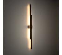 TK Lighting Aplique de pared LED Flash, negro/pino, altura 90 cm, 2 luces