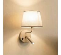 TK Lighting Aplique de pared Maja, arena, textil, brazo de lectura, altura 25 cm