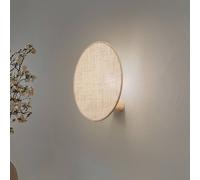 TK Lighting Aplique de pared Puls, pantalla de yute, marrón natural, Ø 30 cm