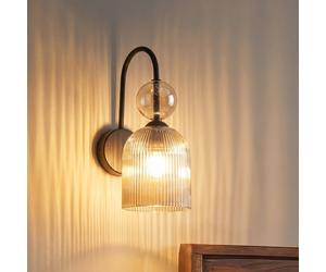 TK Lighting Aplique de pared Sophia, color coñac/negro, cristal, altura 33,5 cm, E14