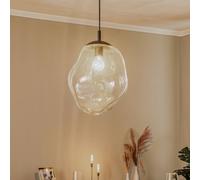 TK Lighting Colgante de vidrio Sol, Ø 35cm, negro/transparente