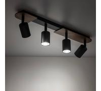 TK Lighting Downlight Cover Wood, nogal, 4 luces