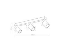 TK Lighting Downlight de techo Top, regulable, marrón, lineal de 3 luces