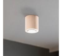 TK Lighting Downlight Eve, haya, madera, Ø 8 cm, GU10