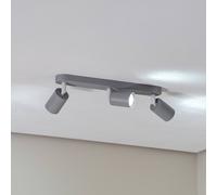 TK Lighting Downlight Livia, gris, 52 cm, 3 luces, metal, GU10