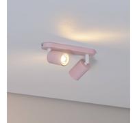TK Lighting Downlight Livia, rosa, 35 cm, 2 luces, metal, GU10