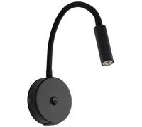 TK Lighting Aplique de pared Lagos USB, 27 cm, negro, lámpara de lectura, G9