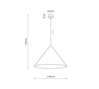 TK Lighting Lámpara colgante Cono, 1 luz, Ø 50 cm, negro, E27