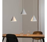 TK Lighting Lámpara colgante CONO, 3 luces, Linear, longitud 75 cm, blanco