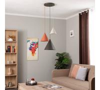 TK Lighting Lámpara colgante CONO, 3 luces, redonda, BUNTE, Gross