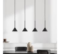 TK Lighting Lámpara colgante Cono Mini, 4 luces, negro GU10