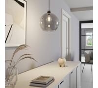 TK Lighting Lámpara colgante Cubus, gris humo, cristal, Ø 30 cm, E27