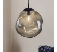 TK Lighting Lámpara colgante de cristal Sol, Ø 35cm, negro/gris humo