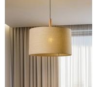 TK Lighting Lámpara colgante Deva Nature, 1 luz, pantalla textil