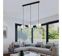 TK Lighting Lámpara colgante Devi, transparente, 3 luces, lineal