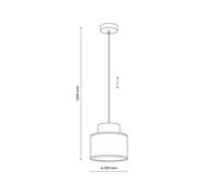 TK Lighting Lámpara colgante Duo, pantalla de yute, petróleo/marrón natural, Ø 20 cm