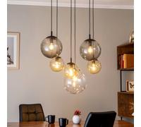 TK Lighting Lámpara colgante Esme, cristal, multicolor, 6 luces, rectangular