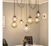 TK Lighting Lámpara colgante Esme, cristal, multicolor, 7 luces, descentralizada