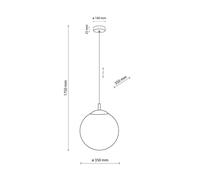 TK Lighting Lámpara colgante Esme, cristal opalino, 1 luz, Ø 35 cm