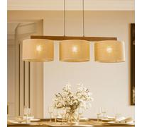TK Lighting Lámpara colgante Juta, 3 luces, lineal