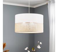 TK Lighting Lámpara colgante Linobianco con yute
