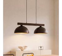 TK Lighting Lámpara colgante Oslo, marrón, de 2 luces, 83 cm de largo, E27