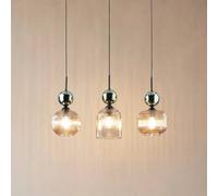 TK Lighting Lámpara colgante Sophia, 3 luces, color coñac/verde, 65 cm de largo, E14