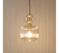 TK Lighting Lámpara colgante Sophia, color coñac/negro, cristal, Ø 15 cm, E14