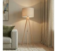 TK Lighting Lámpara de pie Grand, beige/pino, altura 145 cm, E27