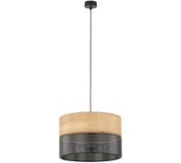 TK Lighting Nicol lámpara colgante, negro/efecto madera, Ø 38 cm, 1 luz, 1 x E27