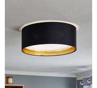 TK Lighting Plafón Bilbao, negro/oro, Ø 45 cm