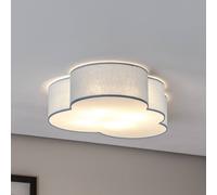 TK Lighting Plafón Cloud, azul, 63 cm de largo, textil, nube, E27