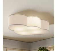 TK Lighting Plafón Cloud, blanco, textil, longitud 62 cm, E27, 4 luces.