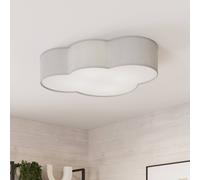 TK Lighting Plafón Cloud de tela, longitud 62 cm, gris True