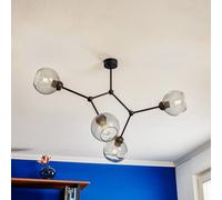 TK Lighting Plafón Fairy 1 luz gris-transparente/negro