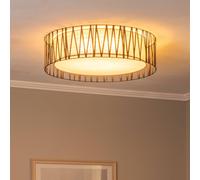 TK Lighting Plafón Harmony, negro, Jute natural, Ø 72 cm