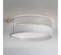 TK Lighting Plafón Hilton, blanco/plateado, Ø 45 cm
