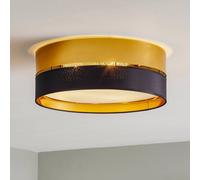 TK Lighting Plafón Hilton, negro/dorado, Ø 45 cm