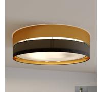 TK Lighting Plafón Hilton, negro/dorado, Ø 60 cm