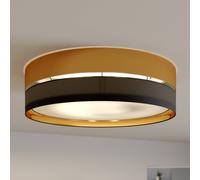 TK Lighting Plafón Hilton, negro/dorado, Ø 60 cm