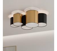TK Lighting Plafón Mona de 5 luces, negro/dorado